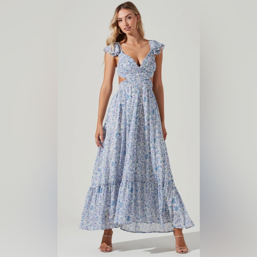 ASTR Primrose Dress - Blue - XS
